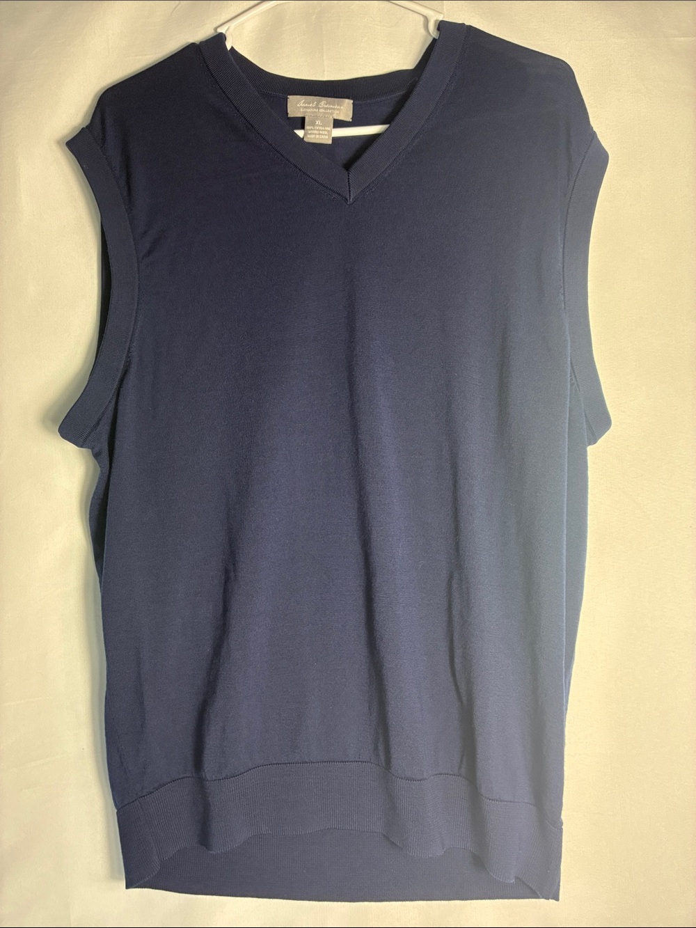 Daniel Cremieux Extra Fine Merino Wool V Neck Sweater Vest - Navy size XL